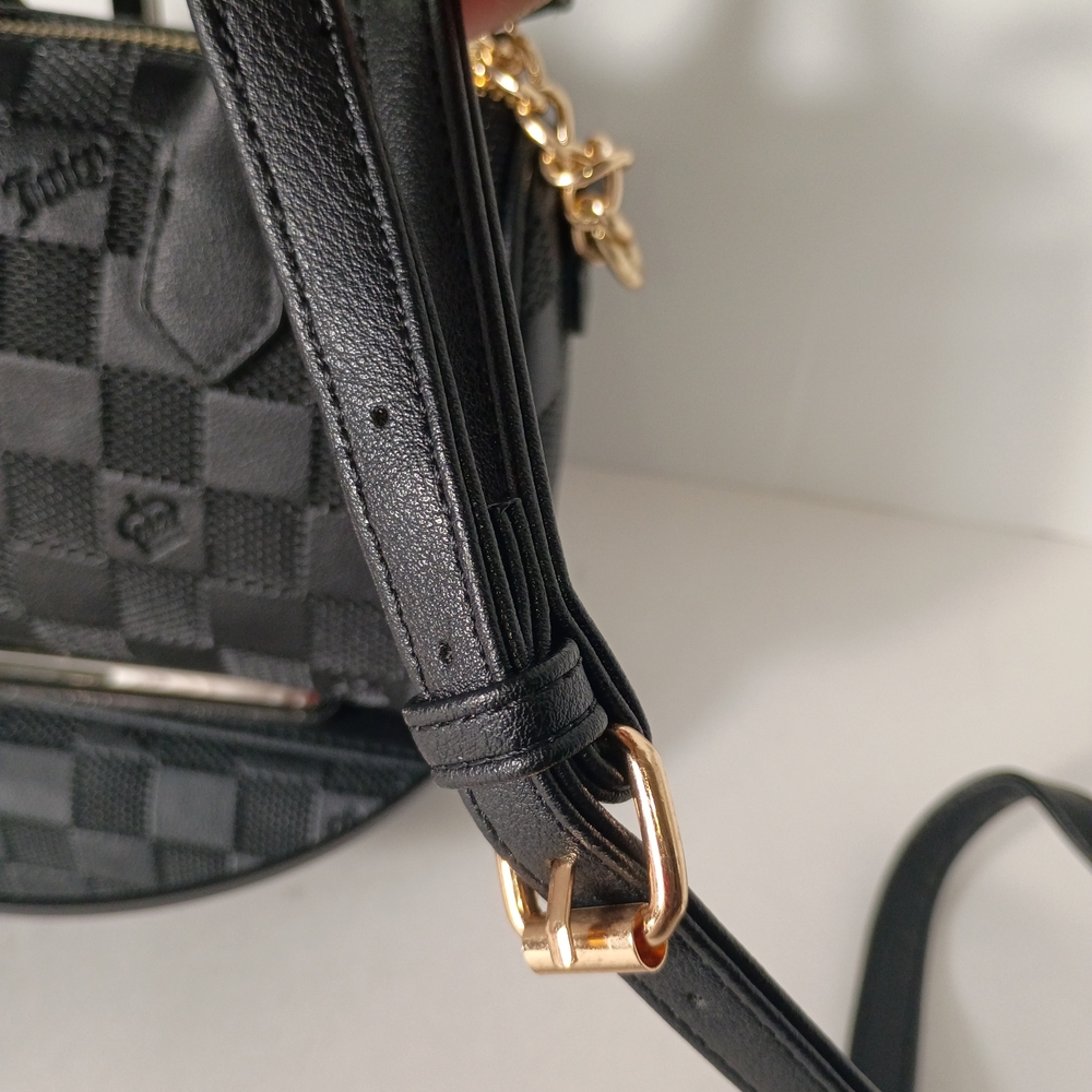 Juicy Couture Miss Independent Black Checker Mini Satchel with Cherry Charm - Picture 10 of 15